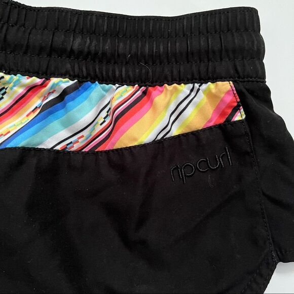 Rip Curl Swim Shorts Black Size M Drawstring Elastic Waist Resortwear Summer - Picture 5 of 9